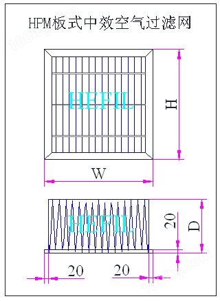HPM板式中效空气过滤网框体结构