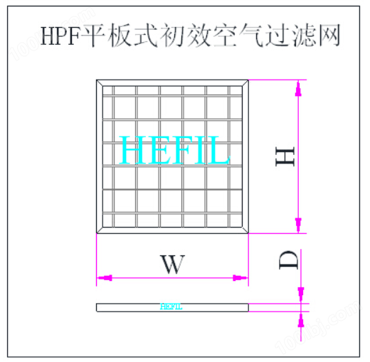 HPF平板式初效空气过滤网框体结构