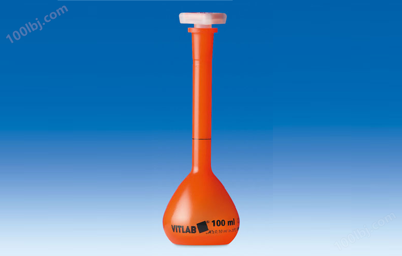 德国VITLAB 塑料容量瓶（橘色）