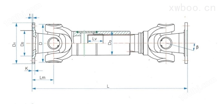 SWC-CH型长伸缩焊接式十字轴式万向联轴器SWC250CH